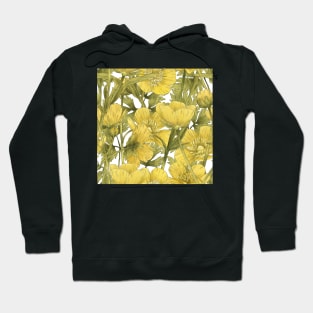 Buttercup summer flower on white Hoodie